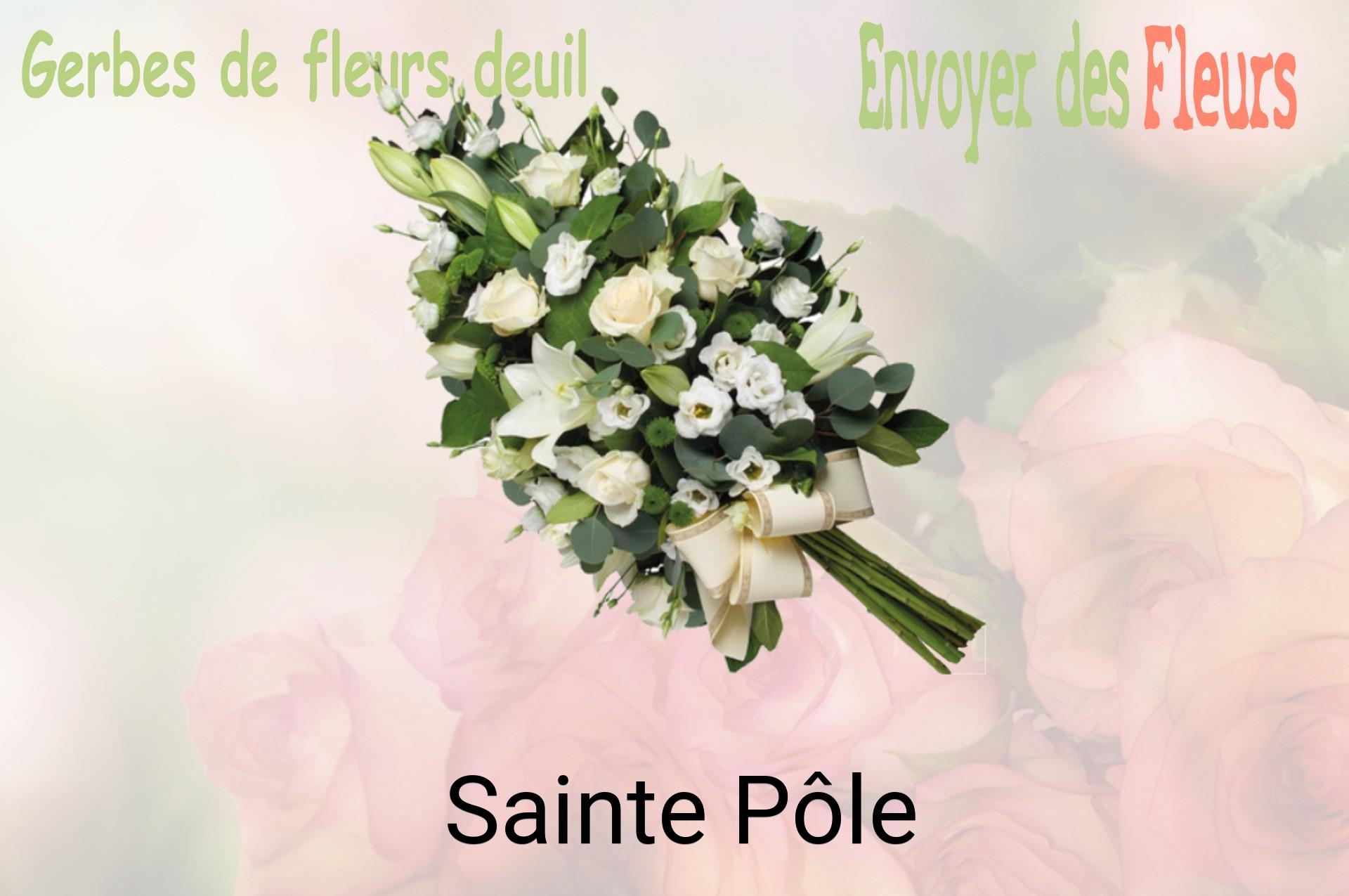 Gerbe de fleurs de deuil livrée à Sainte-Pôle